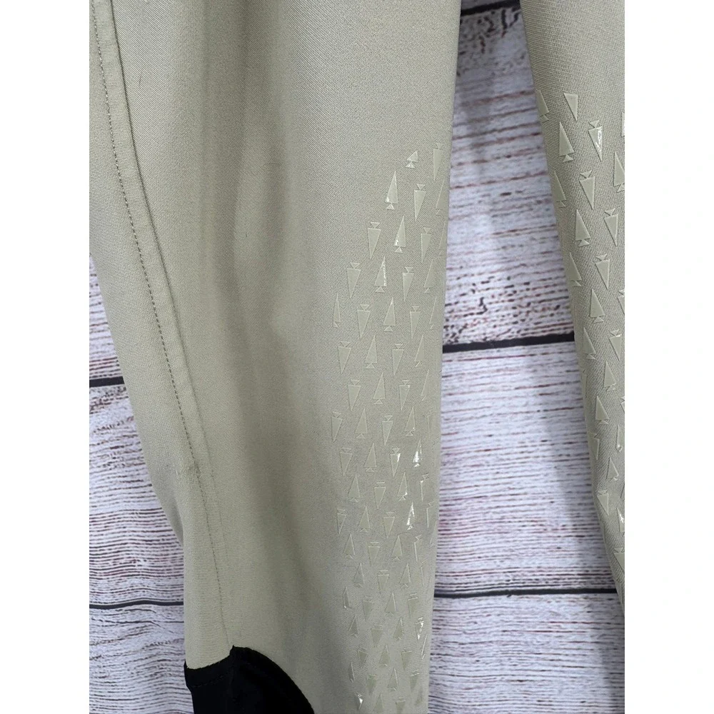 Kerrits Equestrian Breeches Women XS Tan Black Silicone Grip Knee Patch Pants